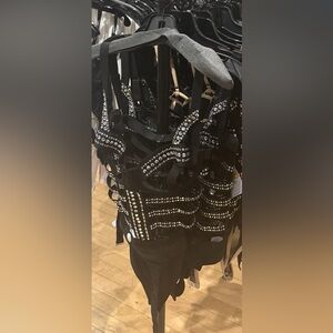 Black Studded Strappy Top